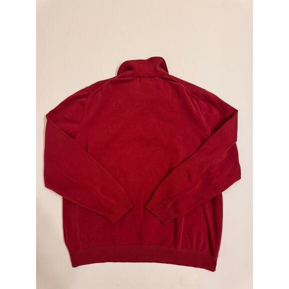 Vintage Men's Eddie Bauer Vintage Red 1/4 Button Pullover Long Sleeve Shirt XL - Picture 4 of 5